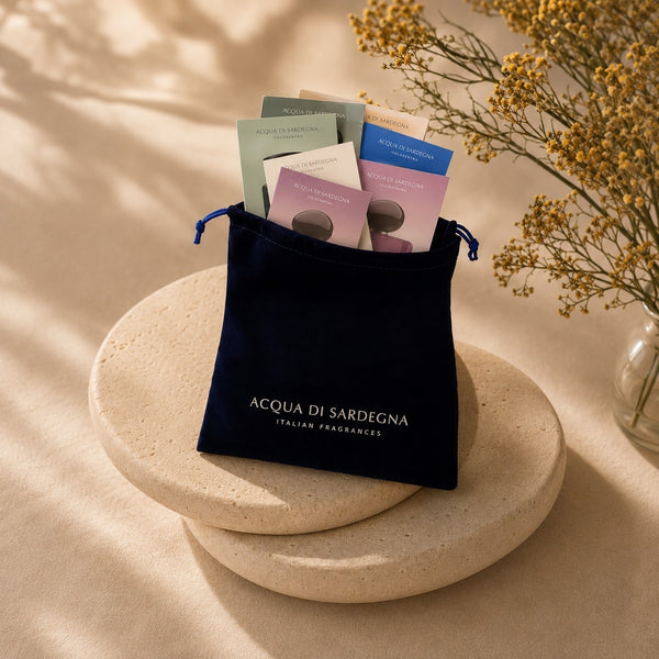Kit Best Classic Acqua di Sardegna - sacchetto in velluto blu con 10 campioni di profumo