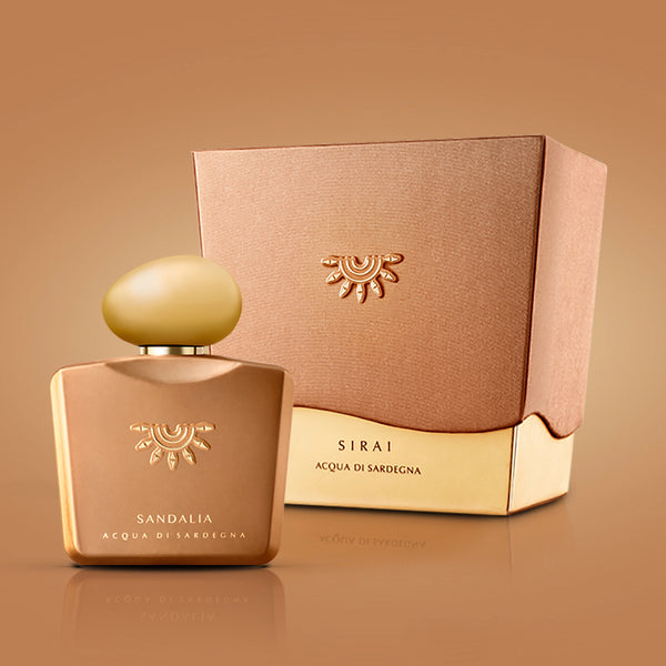Profumo Sandalia Shardana Sirai 100 ml Acqua di Sardegna boccetta dorata